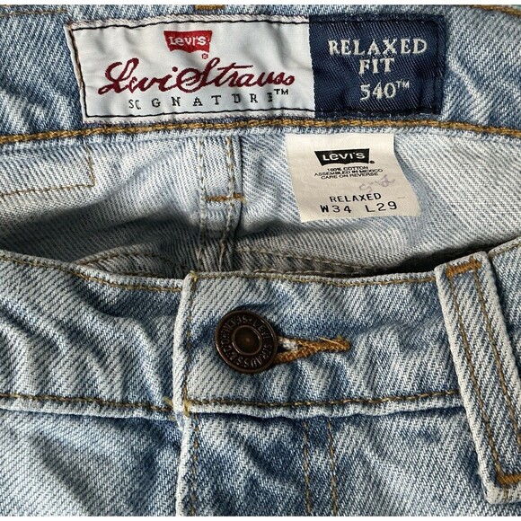 Levis Signature 540 Jeans Mens 34x29 Brown Tab Stonewash Relaxed Fit VINTAGE 90s - Picture 5 of 6